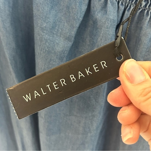 Walter Baker Chambray Wide Leg Off Shoulder Jumpsuit NWT - Picture 7 of 12